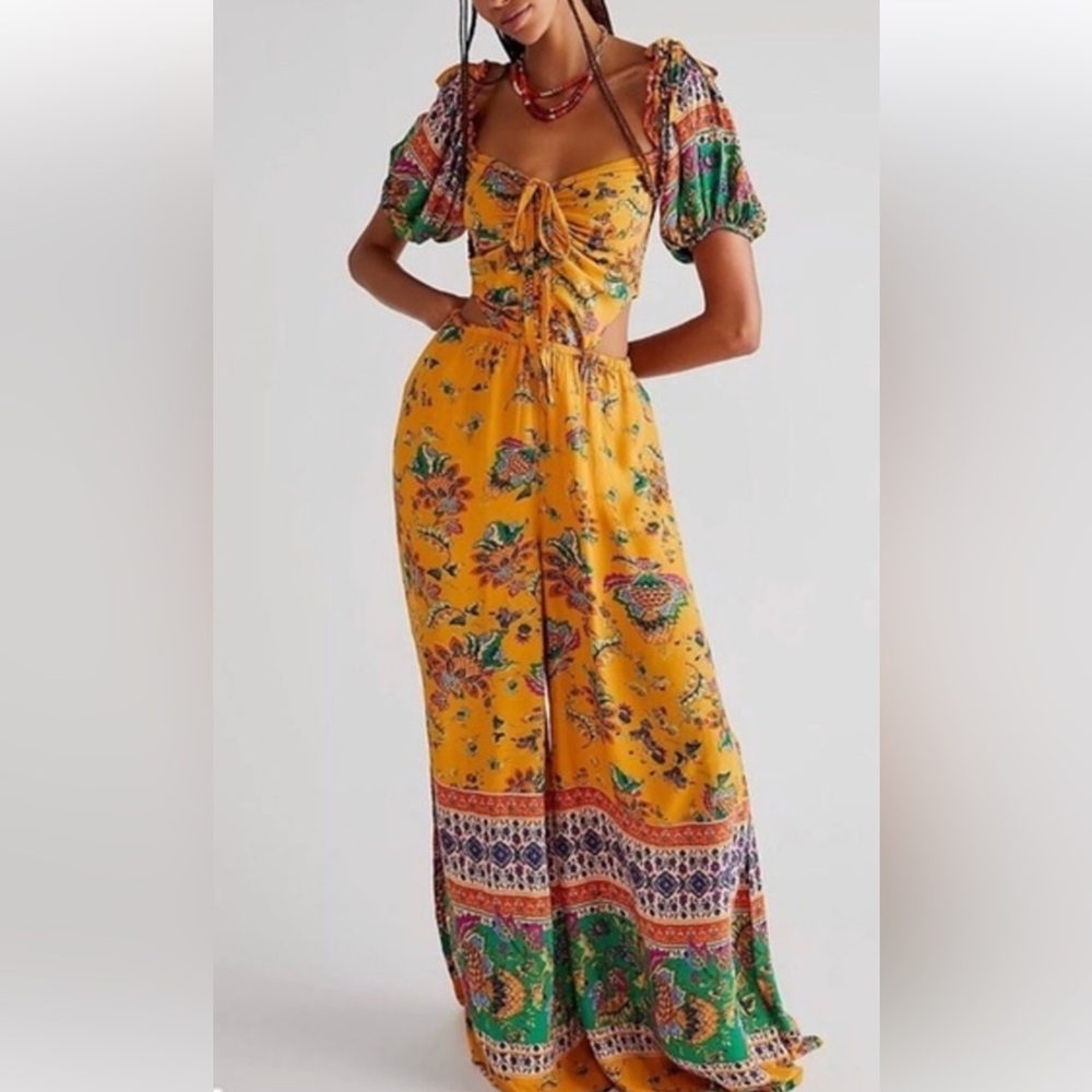 Free people jumpsuit with open back